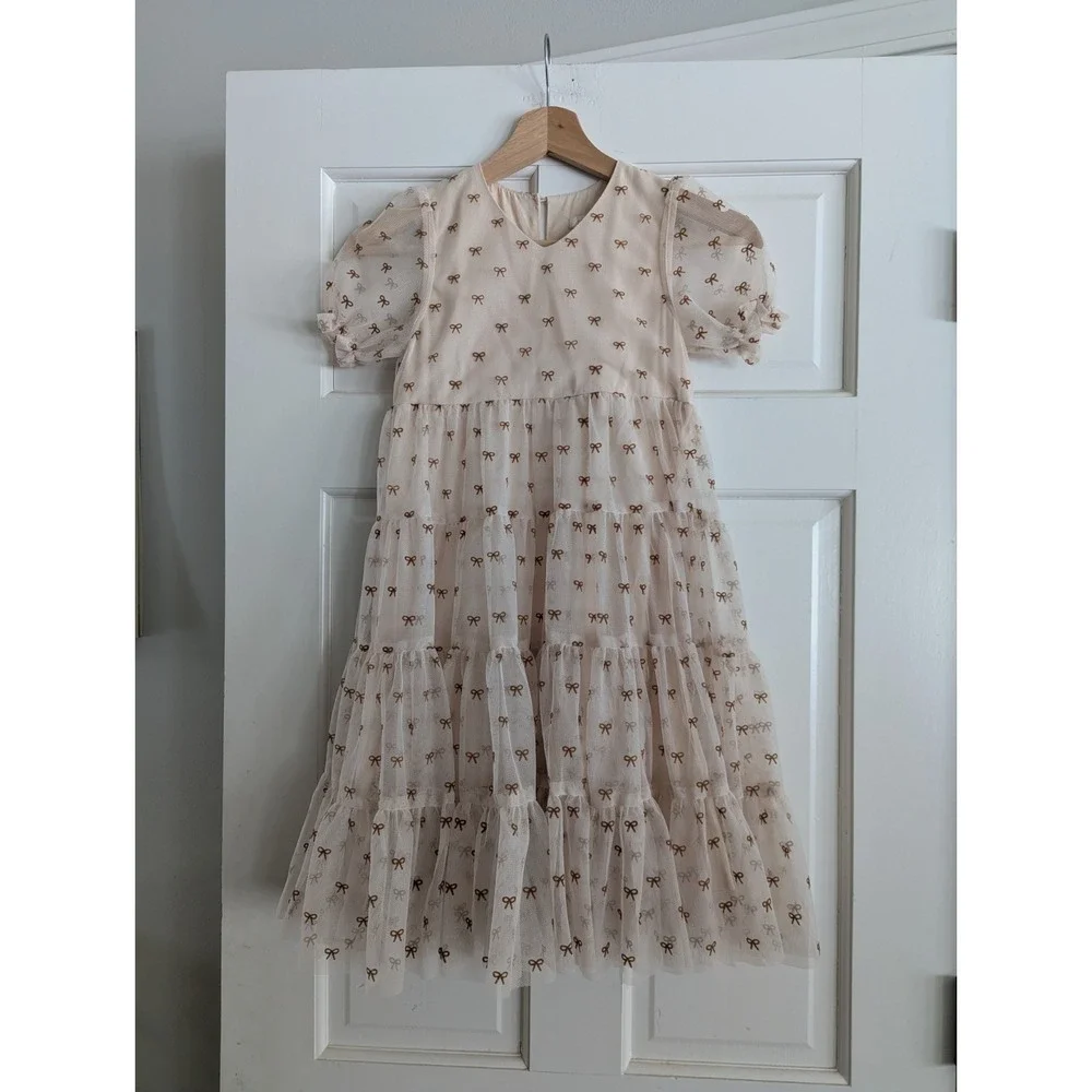 Girls NORALEE Tulle DOTTIE Bow Twirl Dress Size 6 Princess Feminine Wedding